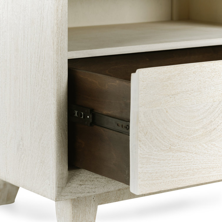 Lorinda Light Brown Mango Wood 1-Drawer Nightstand