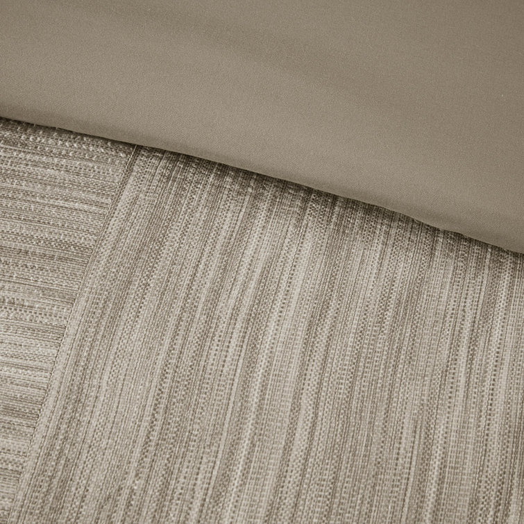 King Taupe Microfiber Seersucker Comforter Set with Decorative Pillows