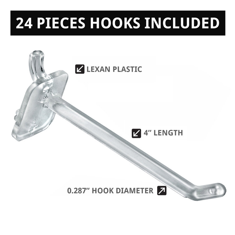 White Four-Sided Revolving Pegboard Counter Display with Hooks