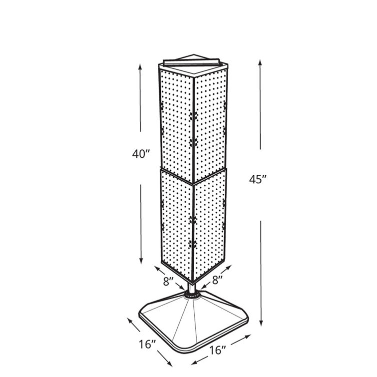 Blue Translucent 40" Pegboard Display Tower with Revolving Base