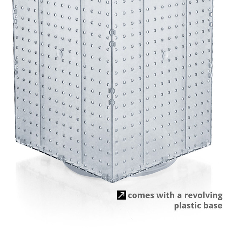 Pink Translucent Four-Sided Revolving Pegboard Display Stand