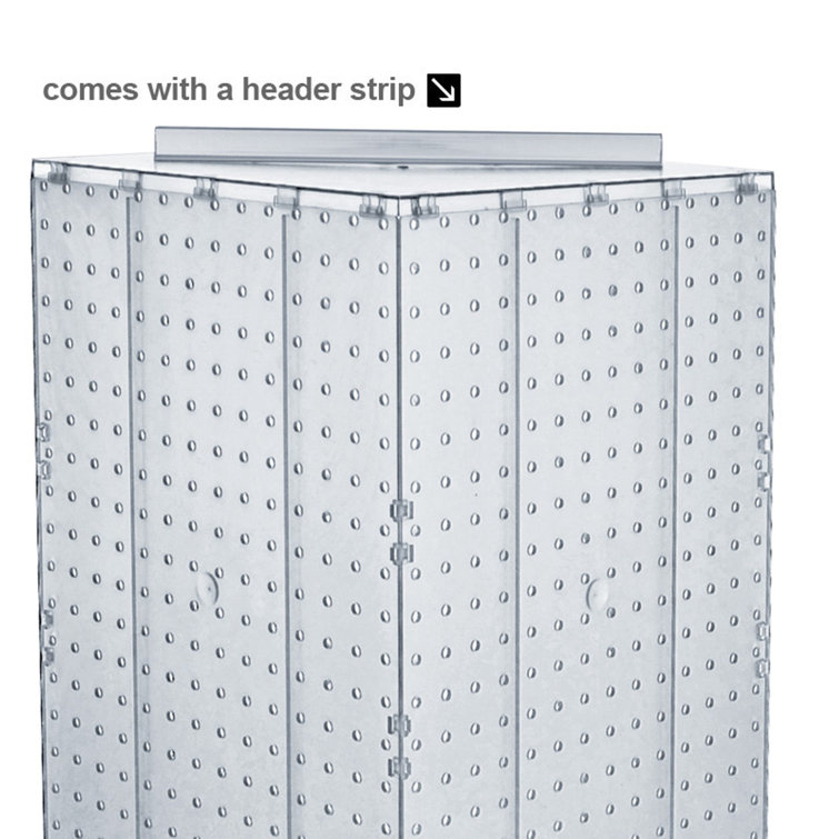 Pink Translucent Four-Sided Revolving Pegboard Display Stand