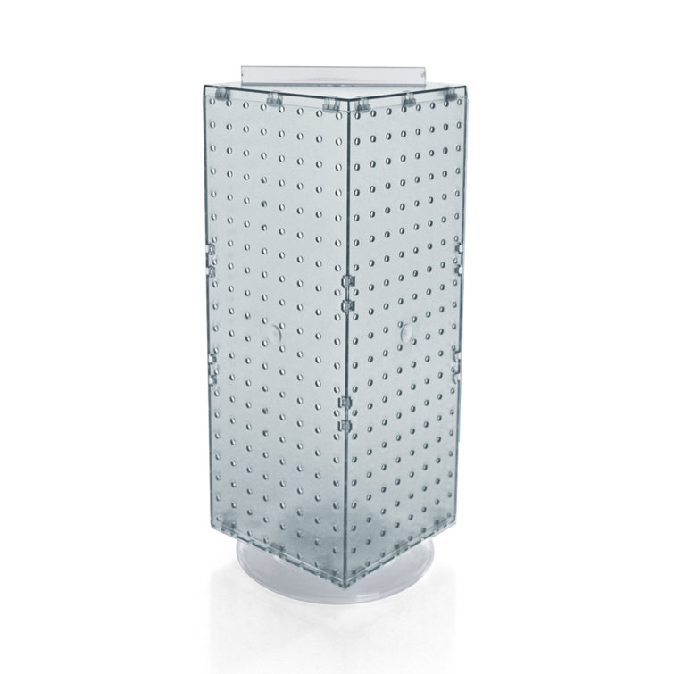 Clear Four-Sided Revolving Pegboard Counter Display, 8"W x 20"H