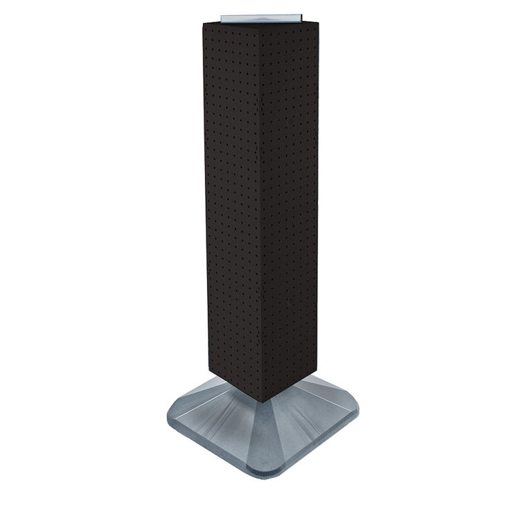 Black PVC Four-Sided Pegboard Display with Revolving Base