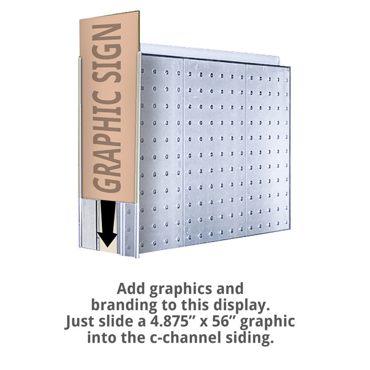 Orange Two-Sided Revolving Pegboard Display with Clear Plastic Base