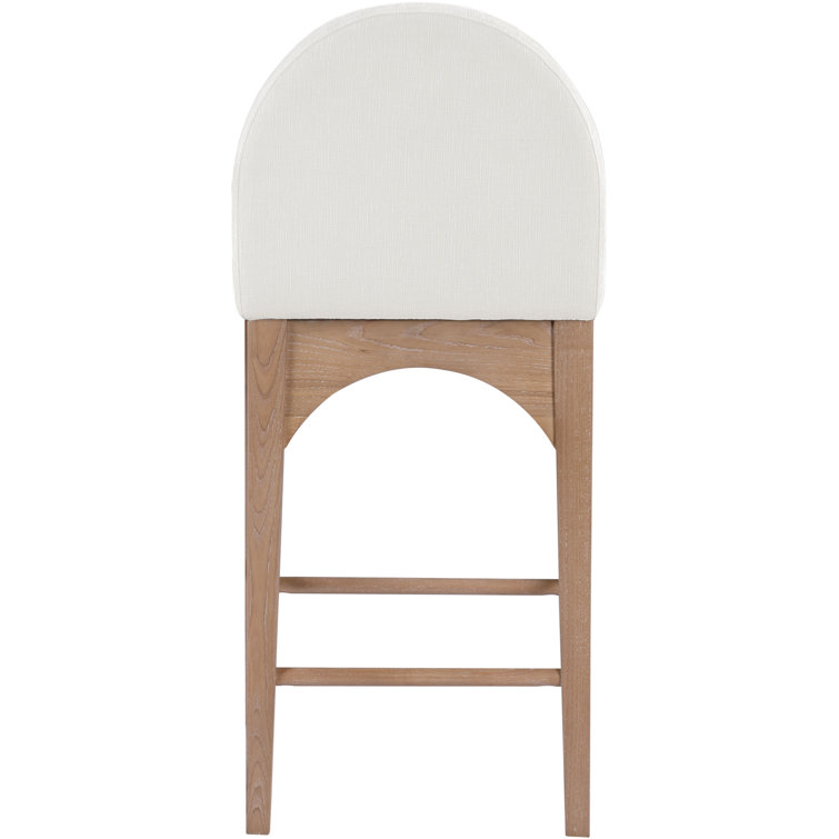 Natural Solid Wood Cream Boucle Counter Stool