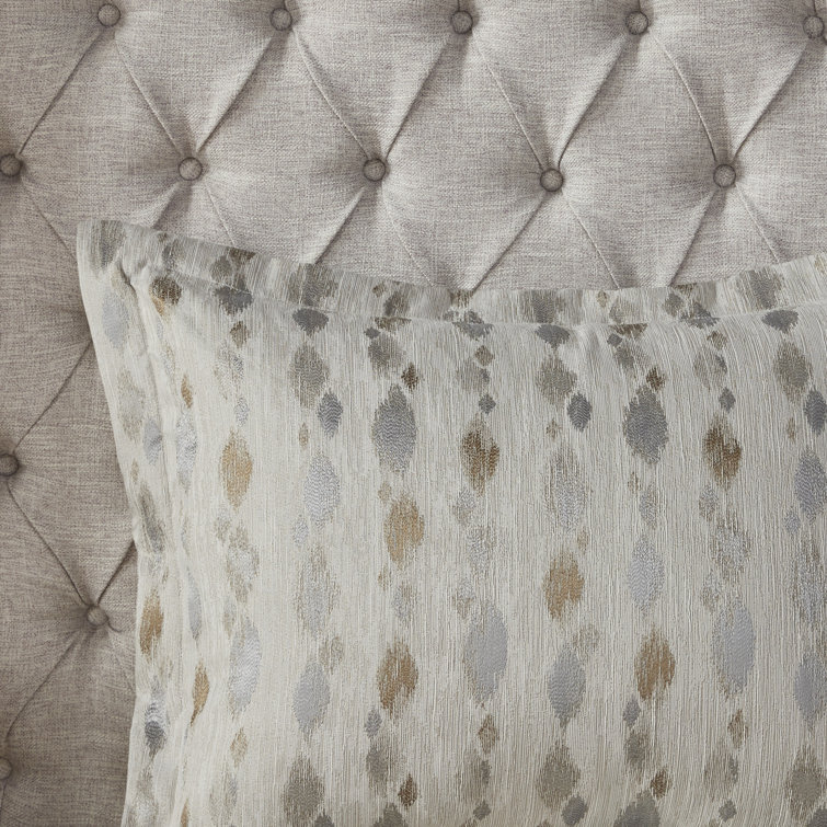 Ivory Jacquard Queen 8-Piece Cotton Bedspread Set