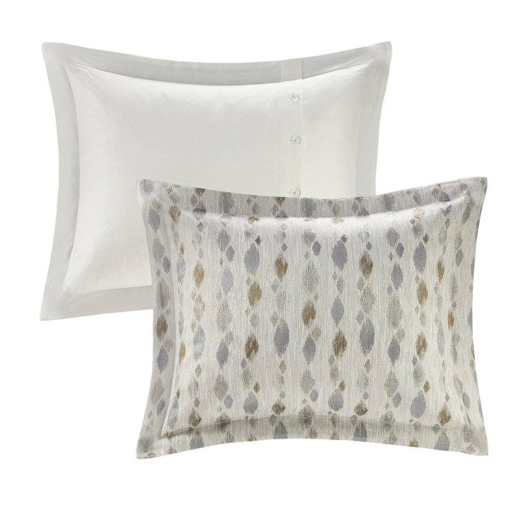 Ivory Jacquard Queen 8-Piece Cotton Bedspread Set