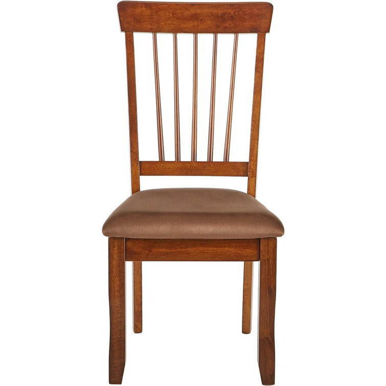 Rustic Brown Microfiber Upholstered Side Chair Set