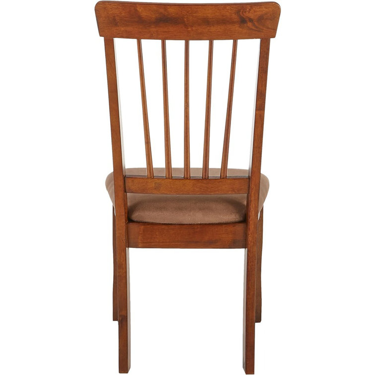 Rustic Brown Microfiber Upholstered Side Chair Set