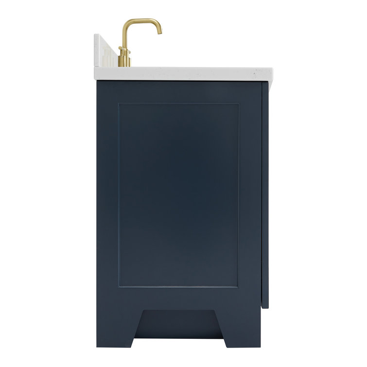 Midnight Blue 42" Single Bathroom Vanity with Quartz Top
