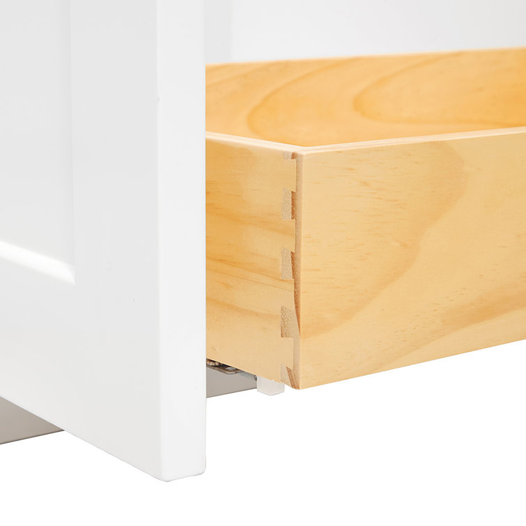 White Freestanding Single Basin Vanity with Gold Hardware