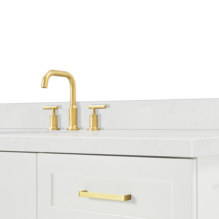 Taylor 66" White Freestanding Single Basin Vanity with Gold Hardware