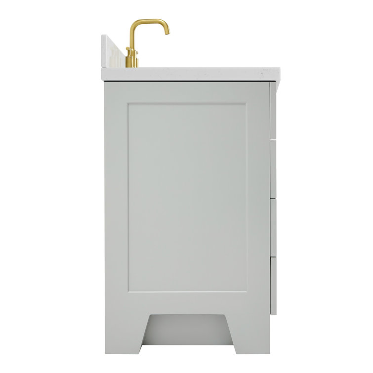 Taylor 36'' Gray Freestanding Single Vanity with Gold Hardware