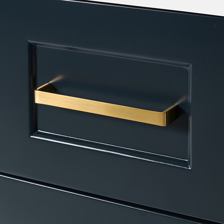 Midnight Blue Freestanding Single Vanity with Carrara Quartz Top