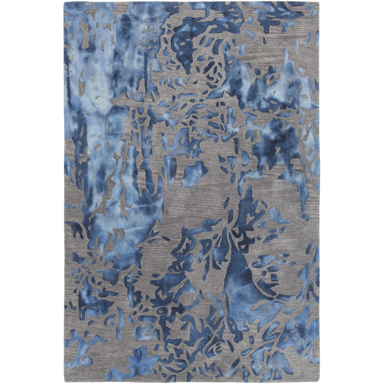 Brynn Blue and Gray Hand-Tufted Wool Rug