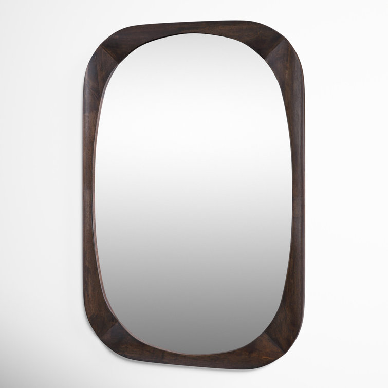 Henna Dark Walnut Wood Framed Wall Mirror