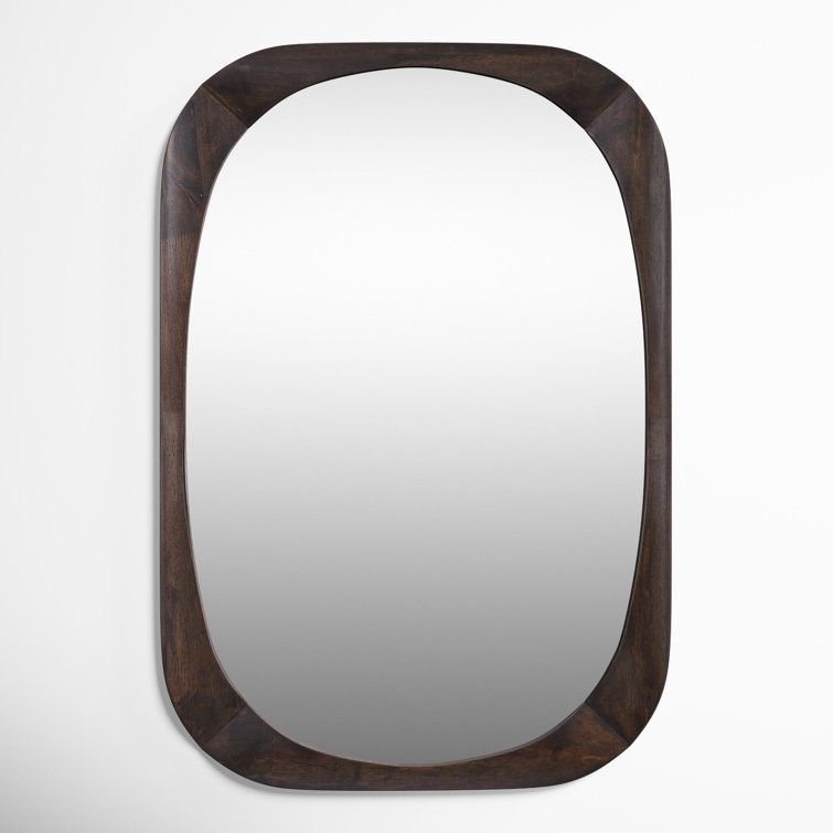 Henna Dark Walnut Wood Framed Wall Mirror