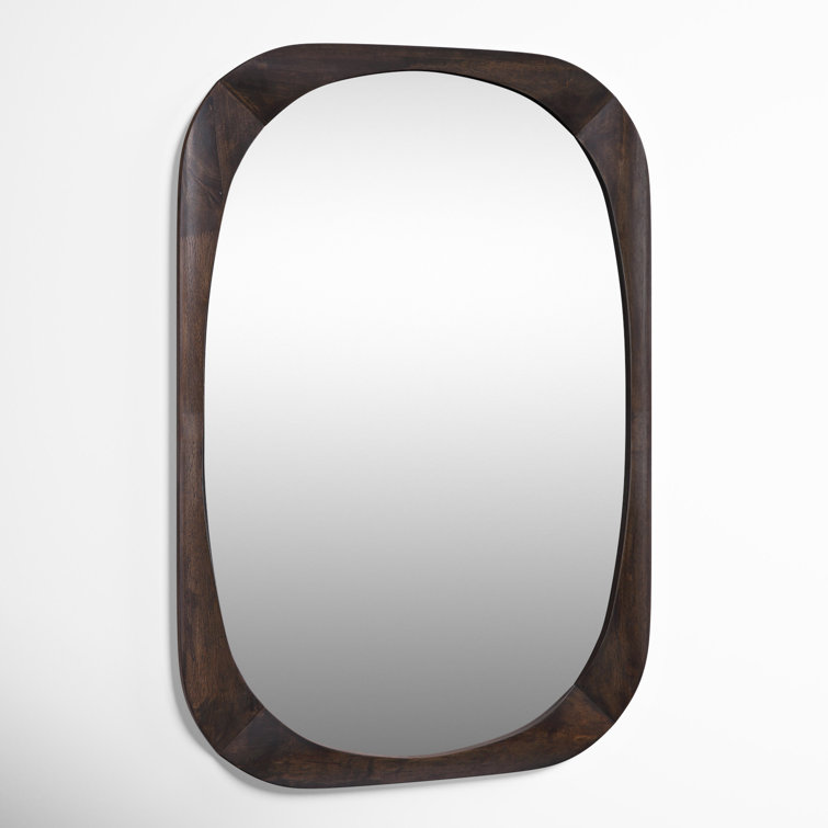 Henna Dark Walnut Wood Framed Wall Mirror