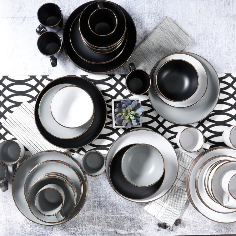 Rockaway Matte White Ceramic Dinnerware Set, Service for 4