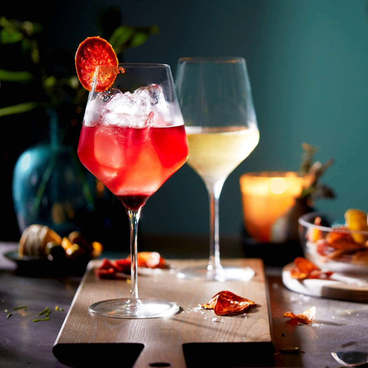 Greenwich Signature Angular Bowl 16-Ounce Wine Glasses Set of 4
