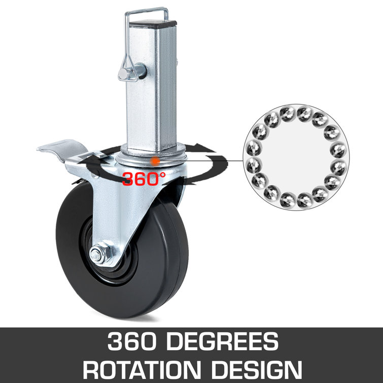 Heavy Duty 8-Inch Rubber Swivel Caster with Brake
