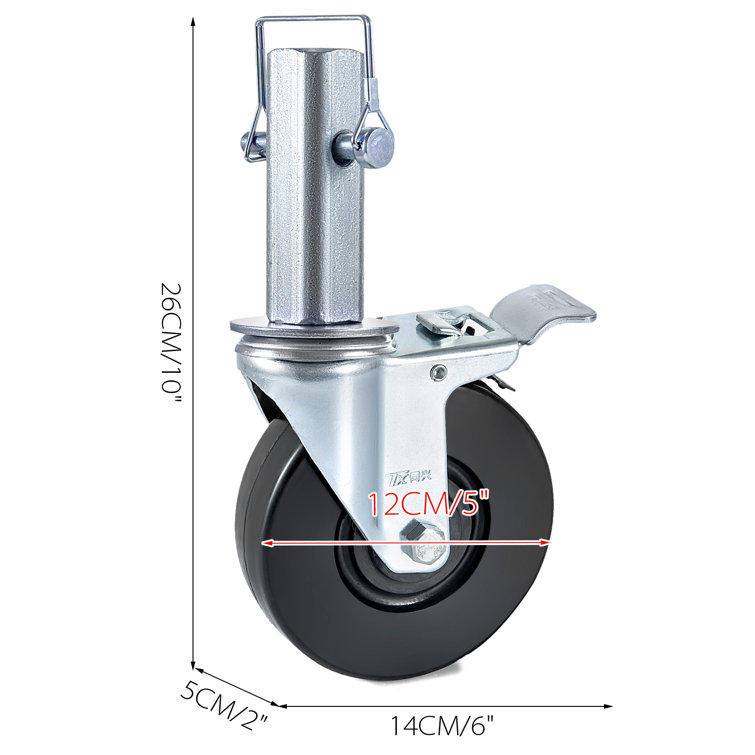 Heavy Duty 8-Inch Rubber Swivel Caster with Brake