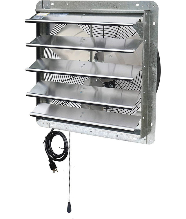 iLiving 20 Inch Wall-Mounted Shutter Exhaust Fan with Thermostat