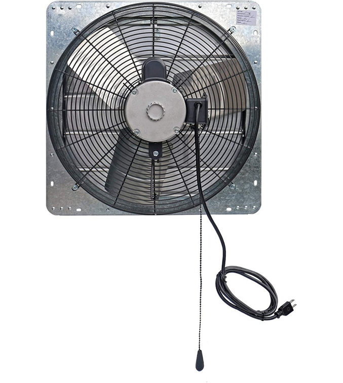 iLiving 20 Inch Wall-Mounted Shutter Exhaust Fan with Thermostat