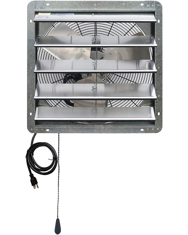 iLiving 20 Inch Wall-Mounted Shutter Exhaust Fan with Thermostat