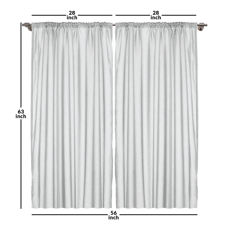 Teal Floral Room-Darkening Rod Pocket Curtain Panels, 28" x 63", Set of 2
