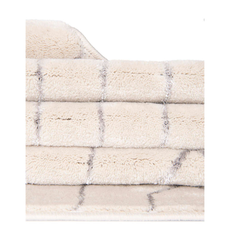 White Silver Trellis Glam Runner Rug 2' x 10'