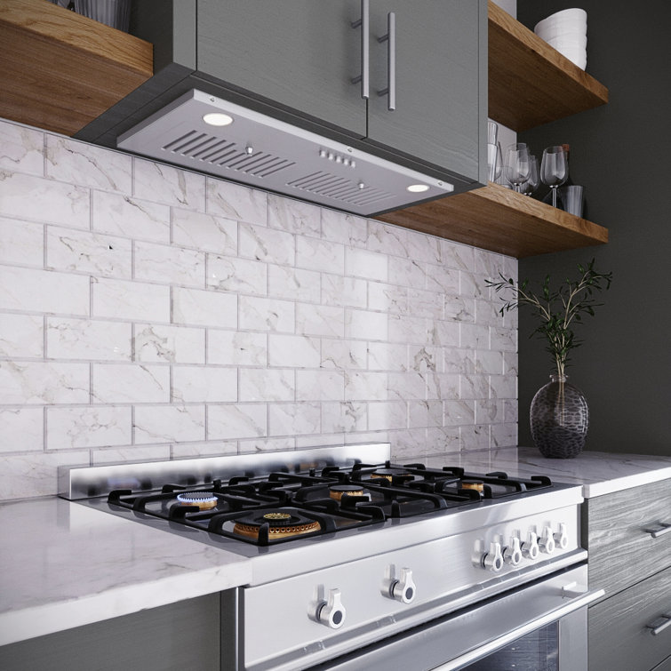Streamline 28-inch Brushed Stainless Steel Insert Range Hood with Charcoal Filter