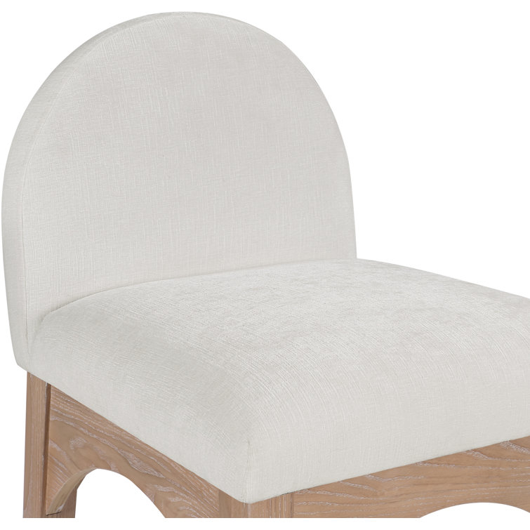 Natural Solid Wood Cream Boucle Counter Stool