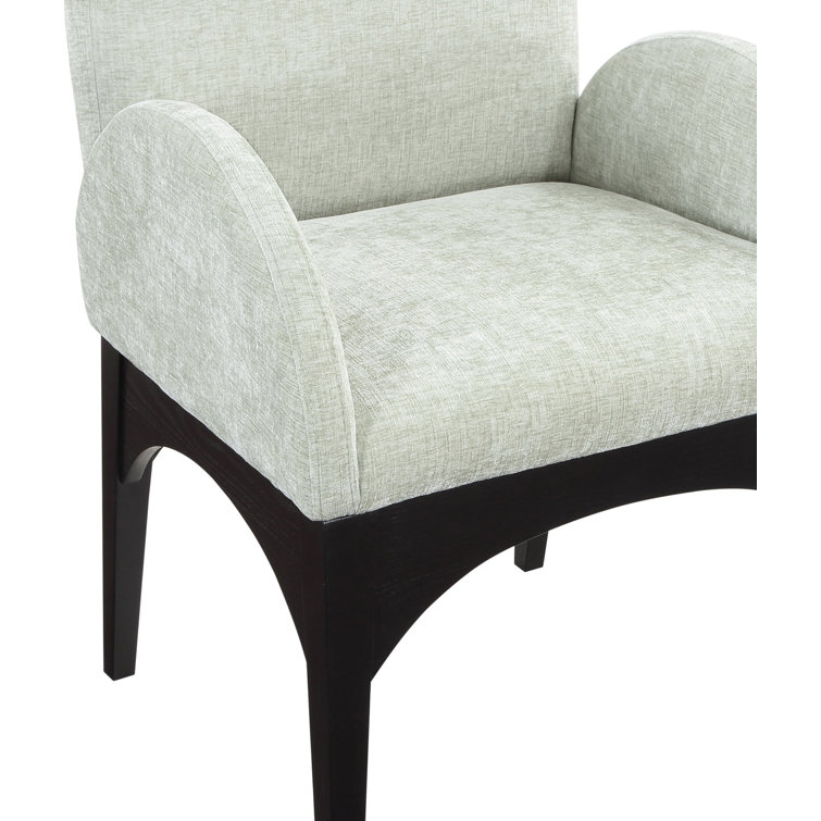 Mint Upholstered Arm Chair with Black Wood Legs