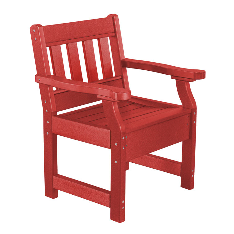Cardinal Red Poly Lumber Outdoor Dining Chair with Cushion
