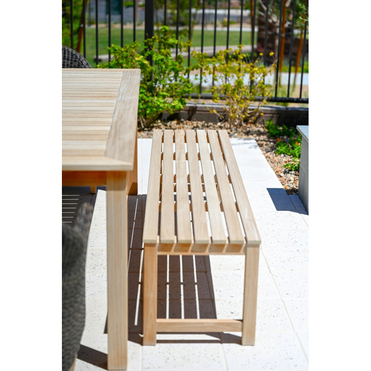Charleston 60'' Teak Backless Bench for Outdoor Use