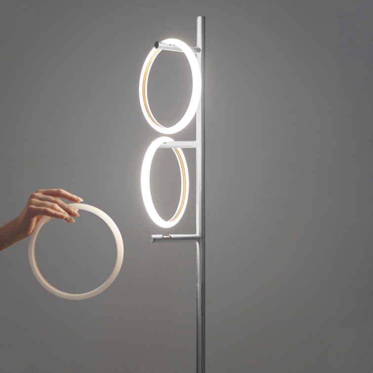 Saturn 66" Silver LED 3-Light Floor Lamp