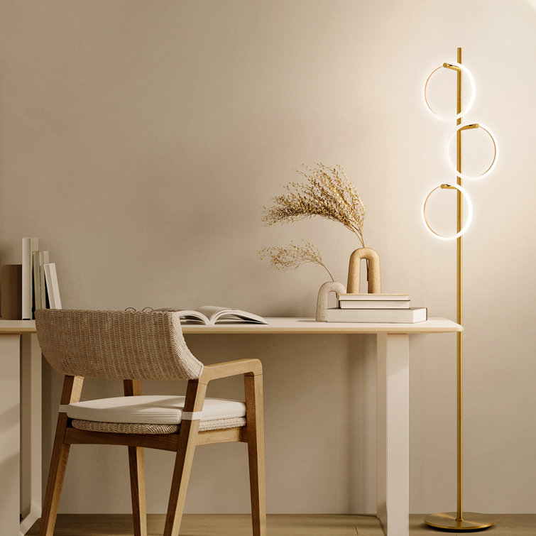 Saturn Antique Brass 66" Kids' 3-Way Dimming LED Floor Lamp