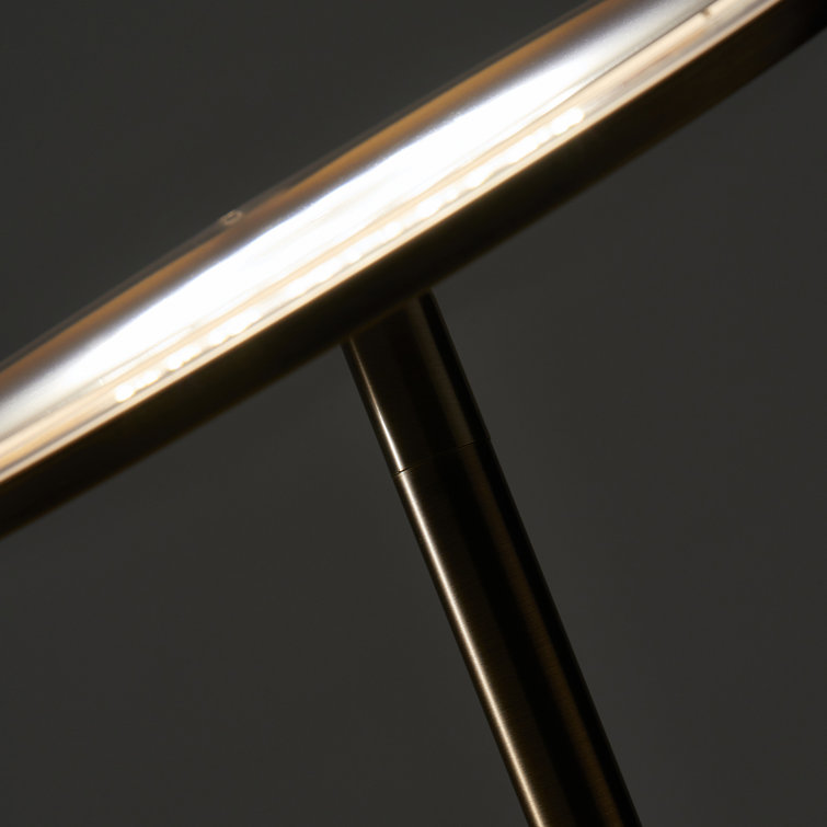 Brass Adjustable LED Torchiere Floor Lamp with 3-Way Switch