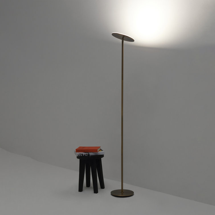 Brass Adjustable LED Torchiere Floor Lamp with 3-Way Switch
