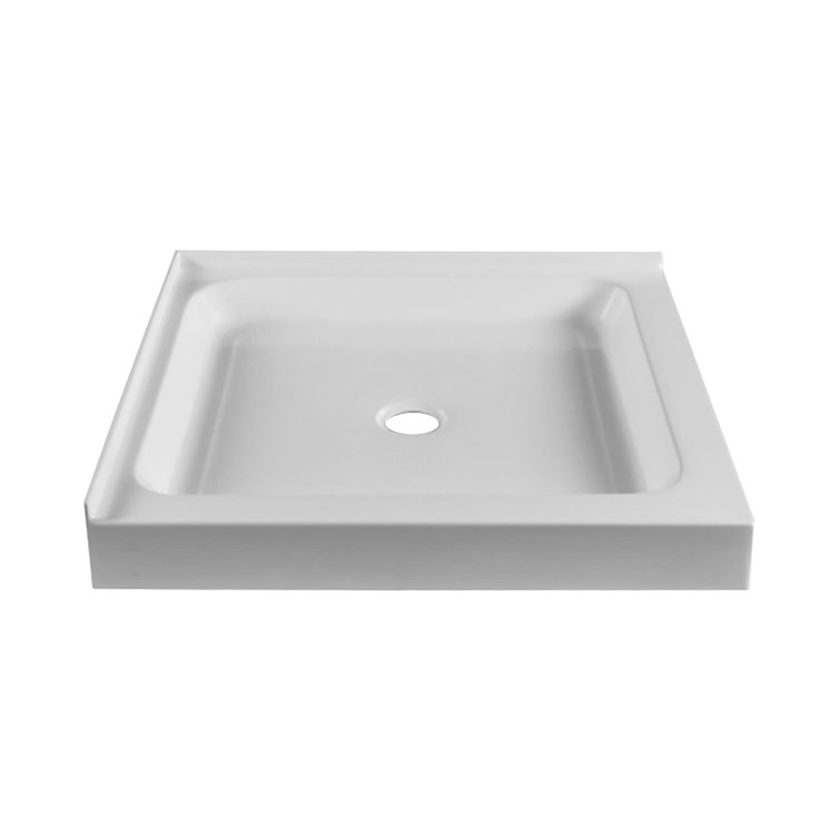 White Acrylic 30 x 30 Double Threshold Shower Base