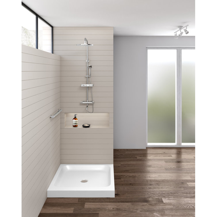 White Acrylic 30 x 30 Double Threshold Shower Base