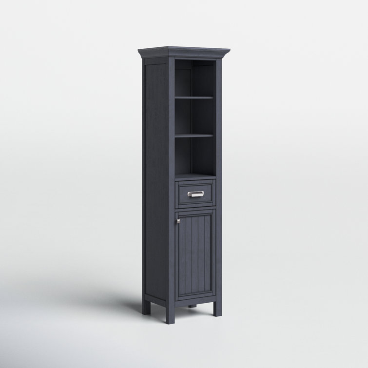 Brantley Harbor Blue Wood Freestanding Cabinet with Adjustable Shelving