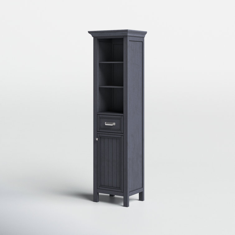 Brantley Harbor Blue Wood Freestanding Cabinet with Adjustable Shelving