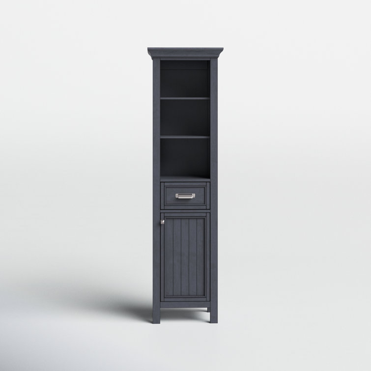 Brantley Harbor Blue Wood Freestanding Cabinet with Adjustable Shelving