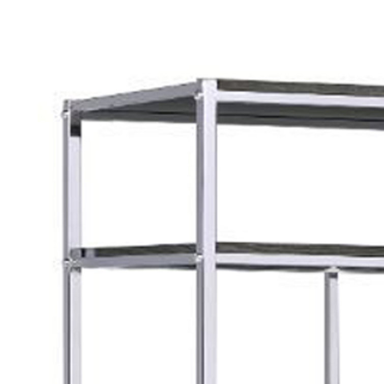 Louth 49" Geometric Dark Gray Wood Etagere Bookcase with Metal Frame