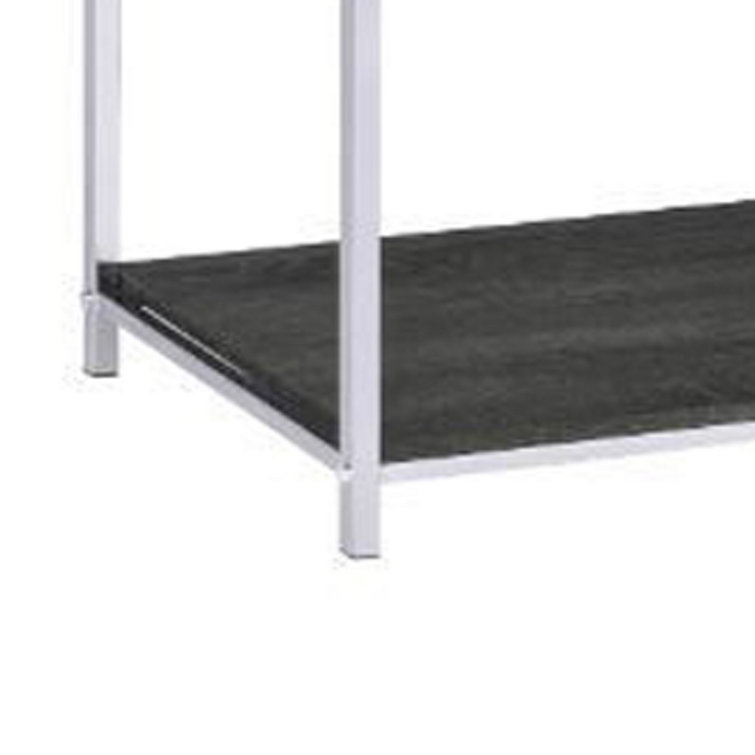 Louth 49" Geometric Dark Gray Wood Etagere Bookcase with Metal Frame
