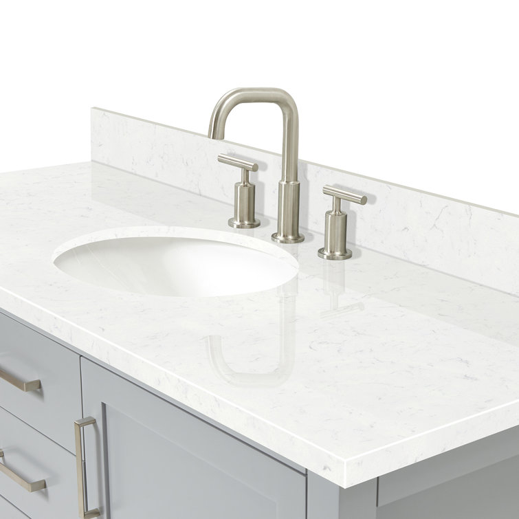 Bayhill 54'' Gray Wood Single Vanity with Quartz Top