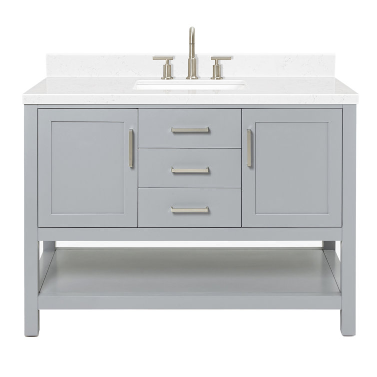 Bayhill 48" Gray Wood Single Vanity with Quartz Top